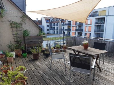 Ruhige+helle Wohnung mit großer+sonniger Dachterrasse zentral in Ravensburg