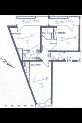 Helle 3-Zimmer Wohnung mit Balkon im 2. OG in Münster