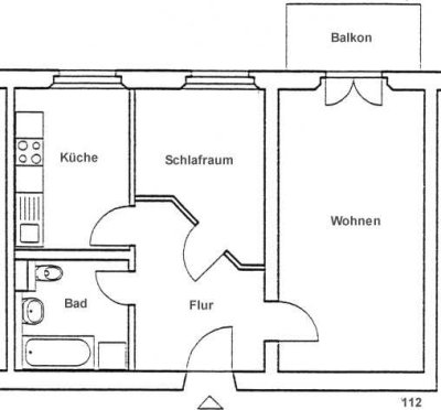 Kleine Singlewohnung mit Balkon
