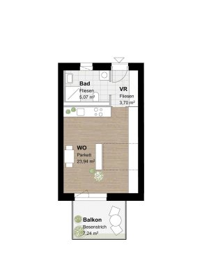 Geförderte Neubauwohnung mit Balkon