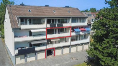 Sonnige Wohnung mit Blick ins Grüne - Balkon und Garage