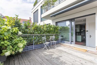 Luxus-Neubau mit 24 m² Süd-West-Terrasse | Tiefgarage | ruhiges Hinterhaus