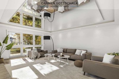 3-Zi.-Gartenwohnung mit 2 Terrassen & Gäste-/Arbeitsbereich & 2Bäder – sofort beziehbar! Nah am See!