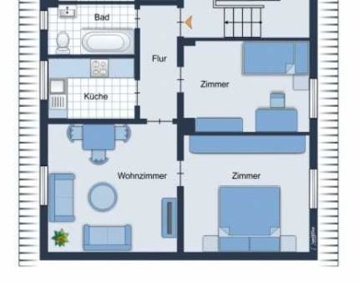Schöne 3-Zimmer-DG-Wohnung zur Miete in Bochum Bergen