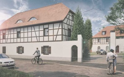 Großzügige 4-Raum-Maisonettewohnung mit Terrasse im denkmalgeschützten Fachwerkhaus