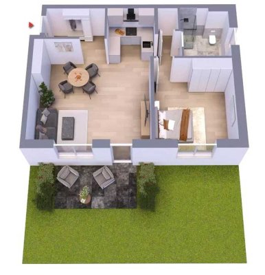 2-Zimmer-Neubau Wohnung zur Miete mit Carport und Stellplatz