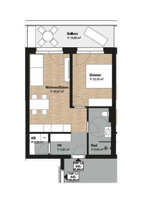 2 Zimmer Neubauwohnung mit Balkon und TG-Abstellplatz