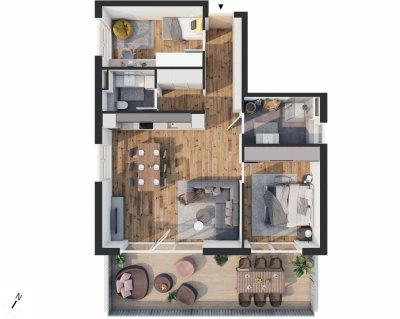 3-Zimmer Dachgeschosswohnung (Top AW18)
