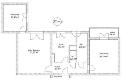 Moderne 3-Zimmer Wohnung mit Loggia und Einbauküche