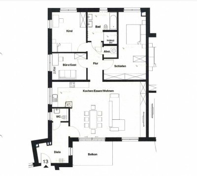 Neuwertige 4-Raum-Wohnung mit Balkon und Einbauküche in Weil
