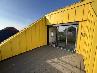 [English speakers welcome] Moderne DG-Oase mit Weitblick & Küche  – Erstbezug in MA-Franklin