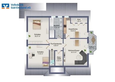 Renovierte Dachgeschosswohnung in Lingen-Bramsche