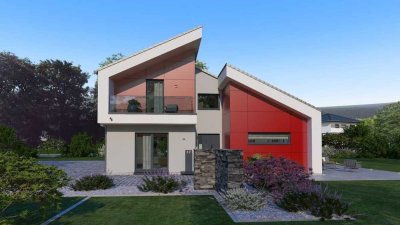 TRAUM HAUS INKLUSIVE GRUNSTÜCK, SCHLUSSELFERTIG, PULTDACHHAUS FÜR INDIVIDUALISTEN