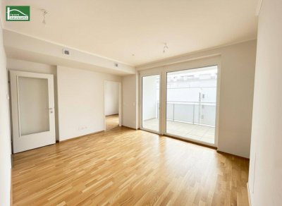 Attraktive 2-Zimmer-Neubau-Wohnung nahe S7 Kaiserebersdorf mit Süd-Loggia und gemeinschaftlicher Dachterrasse
