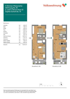 Stilvoll wohnen auf zwei Ebenen, tolle 4-Zimmer-Maisonette-Wohnung (Nr. 20)