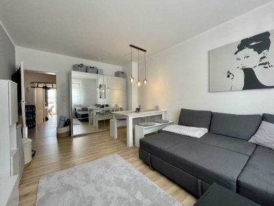 47m² in Pempelfort: 2-Zimmer, Balkon, Einbauküche 
Optional Vollmöbliert