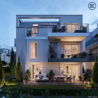 Sonnendeck: 50 m² DG-Apartment mit fast 12 m² Terrasse. Nähe Strandcafé Alte Donau