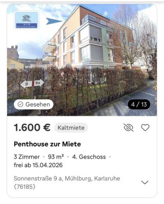 Barrierefreies, exklusives Penthouse in KA West