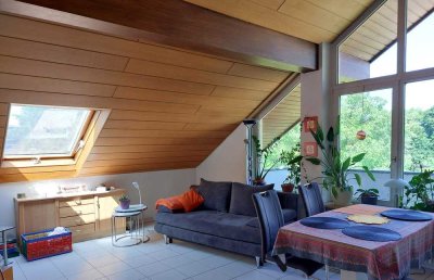 Helle, renovierte DG-Wohnung mit Balkon und Garage