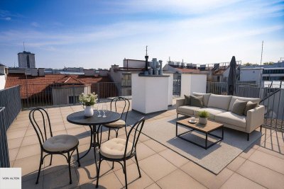 Erstbezugs-Dachgeschosswohnung auf einer Ebene mit großzügiger Terrasse, Privatlift &amp; eigenem Zugang