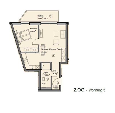 Wohnung 05 | 2 Zimmer | 54 m²
