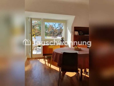 Tauschwohnung: Sonnige Dachgeschosswohnung in Sachsenhausen mit Balkon