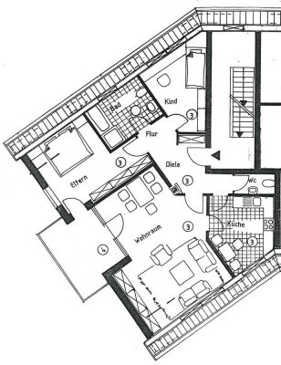 3-Zimmer-Wohnung mit Balkon zwischen Rumphorst- und Erphoviertel