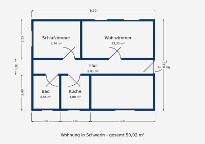 Helle 3-Zimmer Wohnung im 1. OG in Schwerin-Paulsstadt