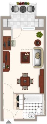 Schöne 1-Zimmer Wohnung mit Balkon im 3. OG in Neureut