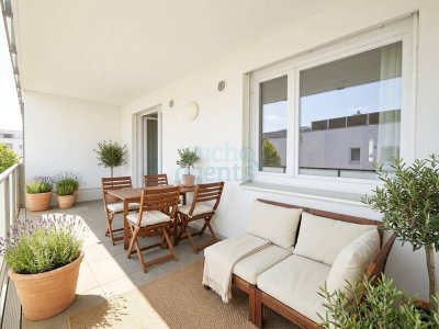 Baujahr 2019: 2-Zimmer-Wohnung in Steyregg mit großer West-Loggia, Miele Küche, Lift &amp; Top-Anbindung
