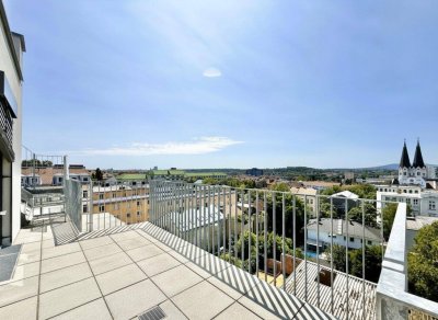 IHR WOW-PENTHOUSE - unverbaubarer Fernblick - ca. 178m² gew. NFL - 4 bis 5 Zimmer - ca. 60m² Dachterrasse - Doppelgarage - Einbauküche geschenkt