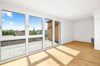 NEUBAU ERSTBEZUG- 3 Zimmerwohnung mit großem Balkon und Fernblick- Inklusive Tiefgaragenplatz!