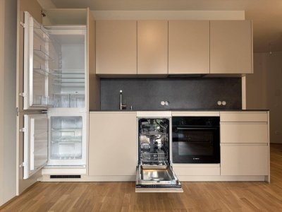 Erstbezug - Gartenwohnung I ca. 33m² Außenfläche I Maßküche I Tiefgarage I Donau-Nähe I Fußbodenheizung I Fernwärme I
