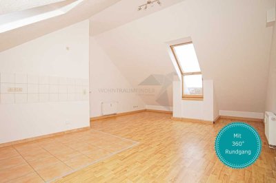 Romantische 2 Raum DG-Wohnung mit Aufzug, Tageslichtbad und tollem Wohn-Koch-Essbereich