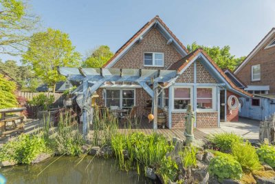 *Wohnen, fast wie am See*
Einfamilienhaus inkl. PV-Anlage und Schwimmteich in Rheine-Mesum (Erbpach
