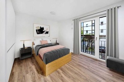 Neubau 2023 - Möbliertes 1 Zimmer-Apartment mit Einbauküche und Balkon - Typ I - Innenhof