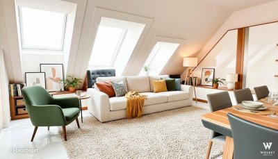 Luxus Penthouse mit großer Terrasse &amp; Fernblick | Smart Home | Maßmöbel | U1 Nähe