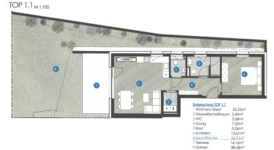 Zweizimmer Gartenwohnung Top 1.1 in Fügen - WA Pfisterfeld