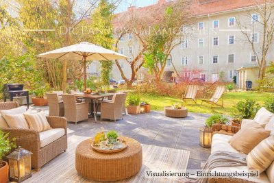Uni-Viertel &amp; Ruhelage: Gartenwohnung mit 75,67 m² großem Eigengarten