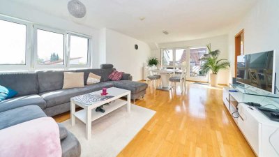 Wohnen mit Flair – 
Maisonette auf zwei Ebenen 
mit sonniger Dachterrasse!