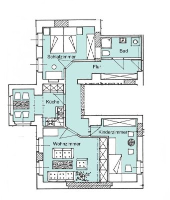 Ruhige 3 Raum Wohnung mit EBK