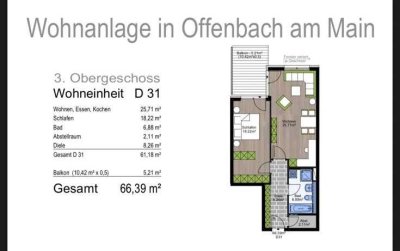 2-Zimmer Wohnung in Offenbach am Main - Mathildenviertel