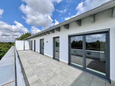 Penthouse-Wohnung mit großer, exklusiver Dachterrasse und Panoramablick im Zentrum von Neuhaus