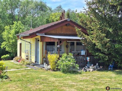 Weinidylle Eisenberg: Baugrundstück mit Gartenhaus