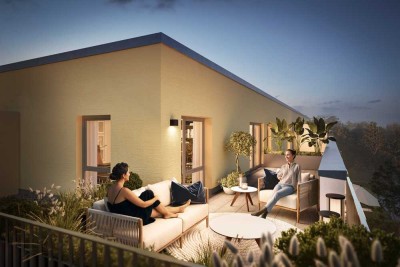 Dachgeschosswohnung mit Fernsicht und 30 m² Südterrasse - Einziehen und begeistern lassen