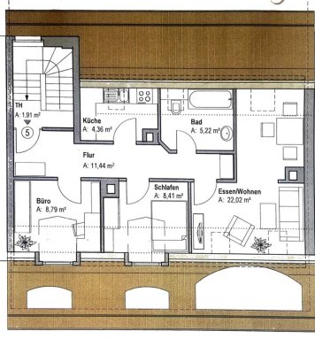 3 Zimmer Dachgeschosswohnung in Baden-Baden Lichtental mit 60 m²