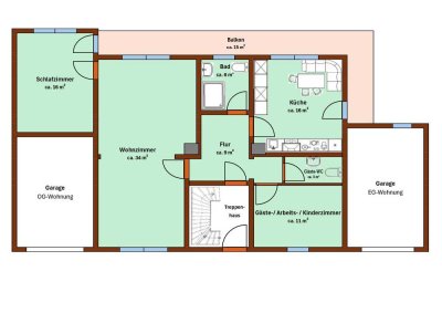 Helle 3-Zimmer-EG-Wohnung mit Balkon in Frammersbach, 95m²
