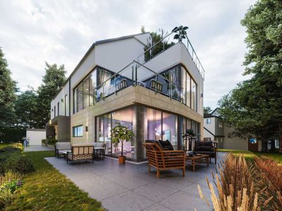 Modernes Wohnen auf zwei Ebenen mit privatem Aufzug und Dachterrasse in Bad Honnef