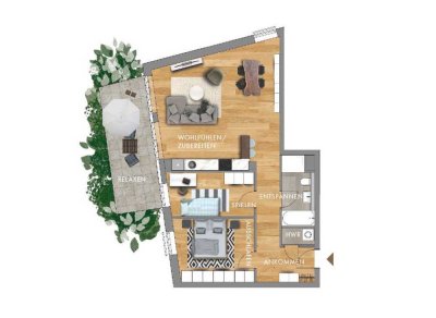 Attraktive 3-Zimmer Wohnung mit Terrasse und TG-Stellplatz in Leipzig Zentrum-Nordwest