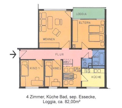 Hübsche familiengerechte Wohnung in grüner Lage